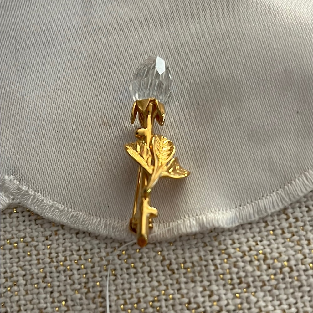 Swarovski Stem Brooch tulip with Clear Crystal Bud